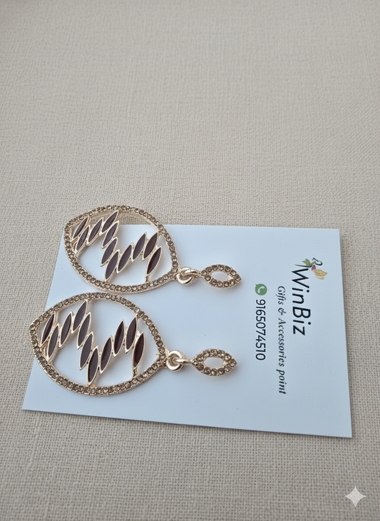 Rose Gold Leaf Dangle Earrings