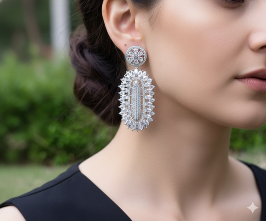Tiered Rhinestone Statement Earrings