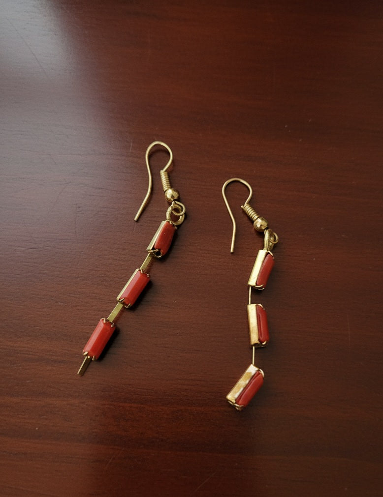 Coral Necklace & Dangle Earrings
