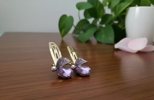 Heart Rhinestone Hair Clips