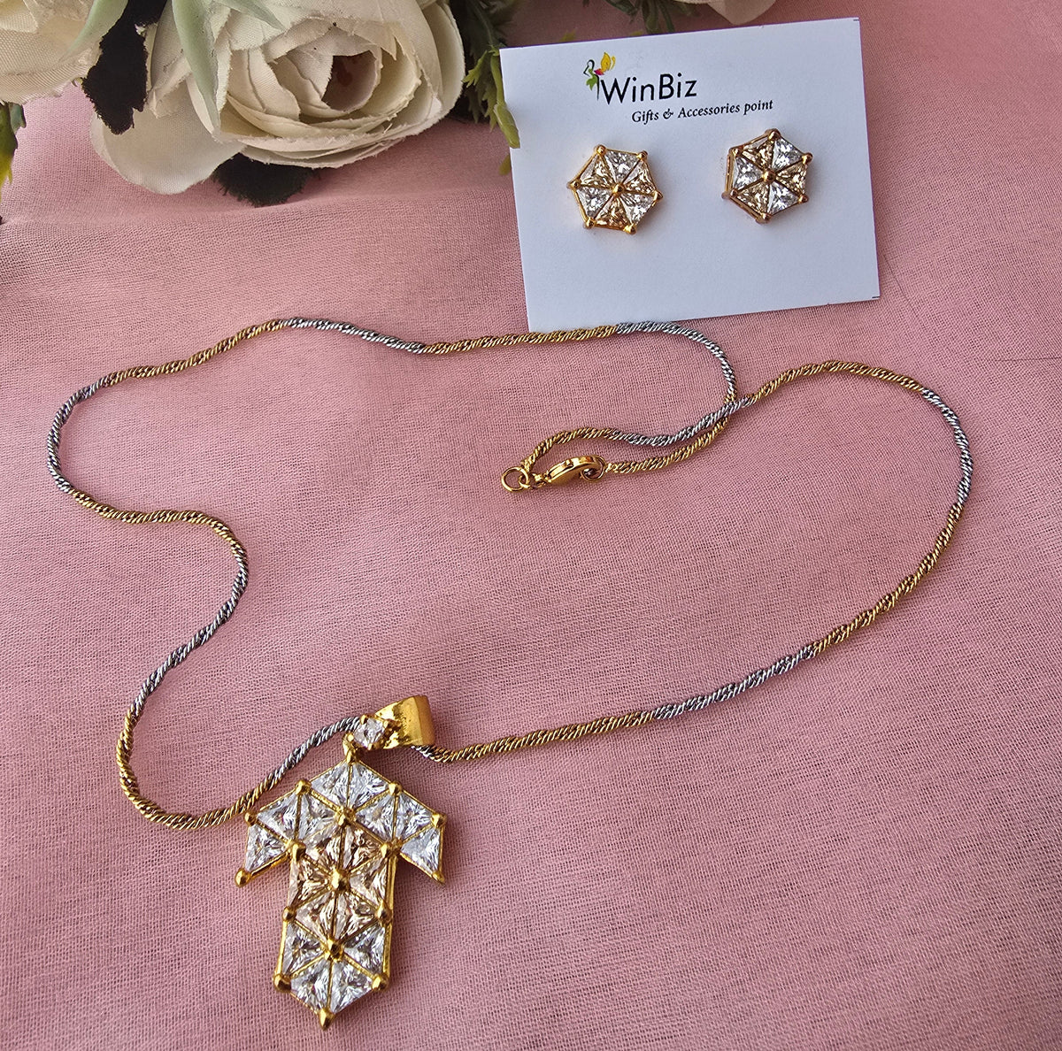 Crystal Arrow Pendant Set