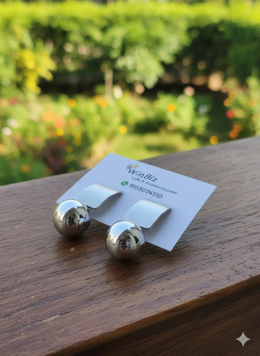 Minimalist Bar and Ball Earrings