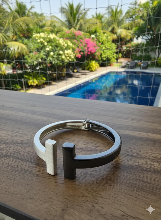 Two-Tone Open Cuff Bracelet