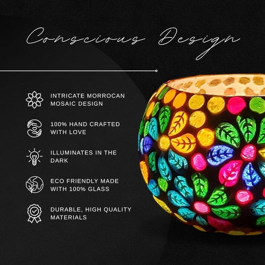 Mosaic Glass Candle Holder