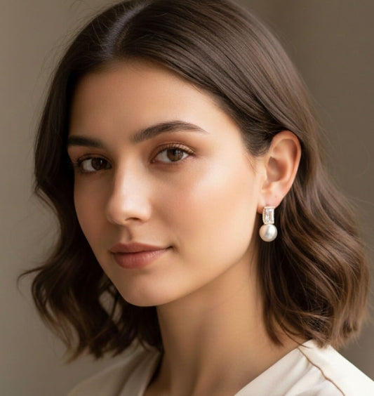 Antitarnish Studs with Pearl Drop