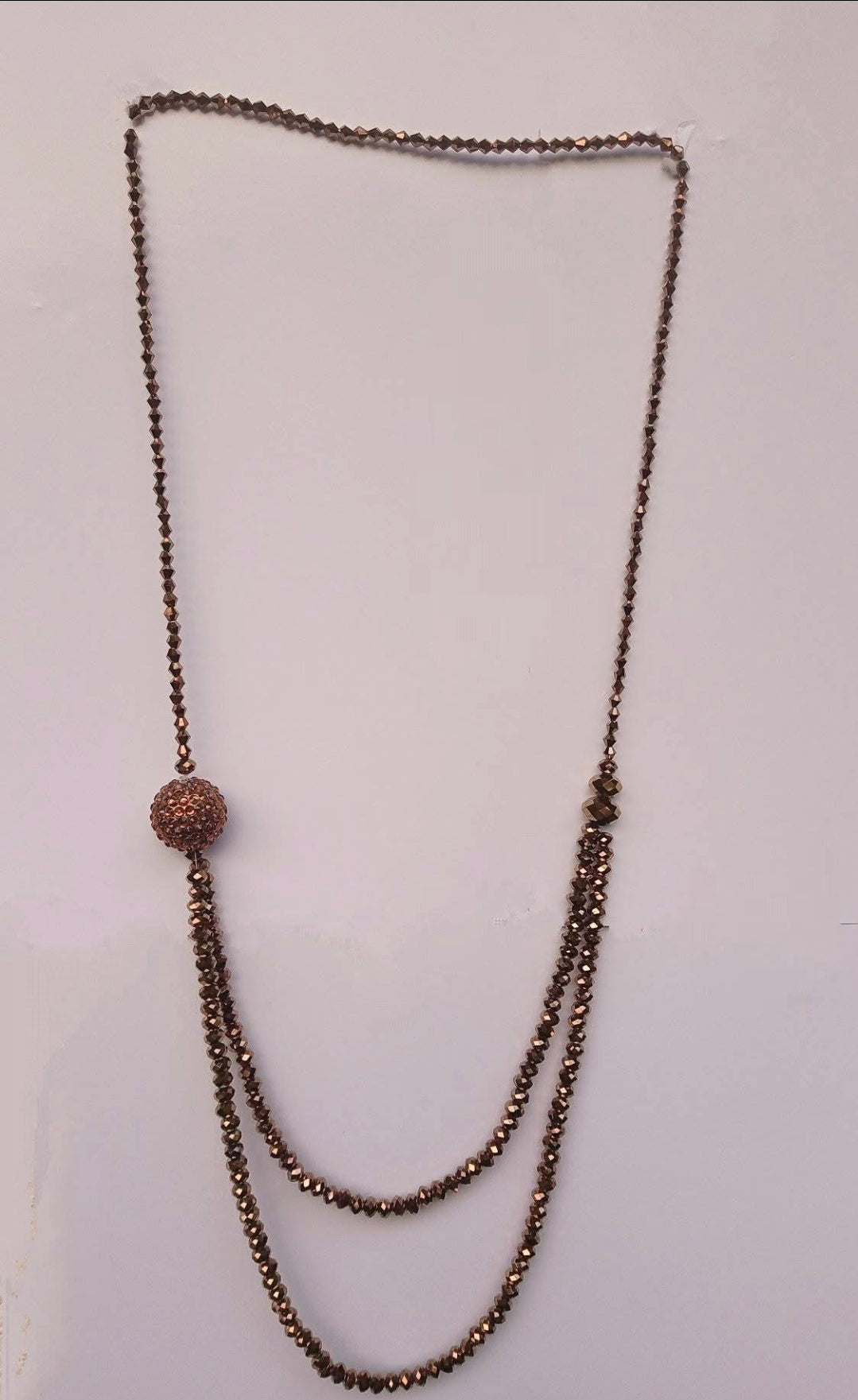 Shimmery Crystal Beaded Long Necklace