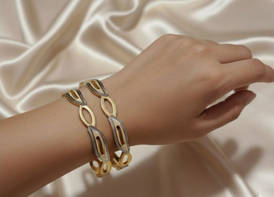 Dual tone Bangle Set (Size 2.4)