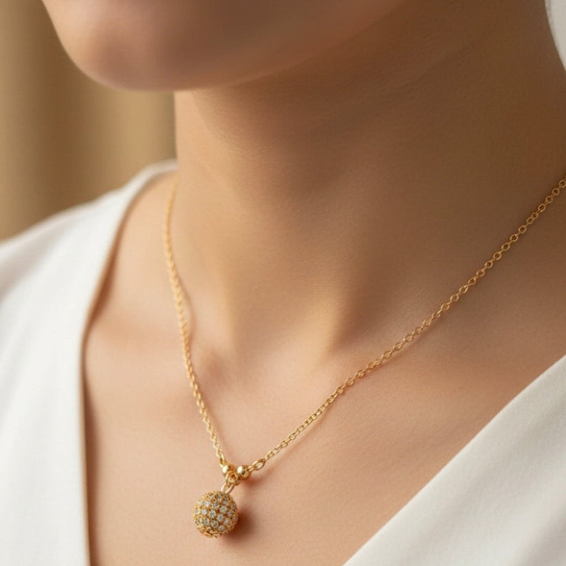 Golden Chain with Stone Studded Charm