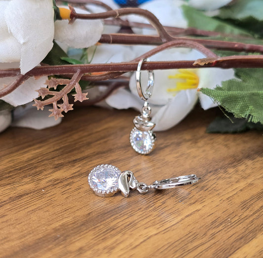Silver-plated Cubic Zirconia Drop Earrings