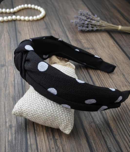 Dotted Knot Hairbands with Inner Lining