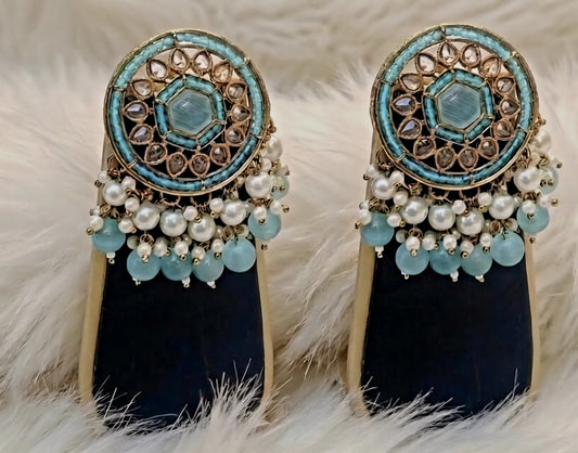 Firoze Studs with pearl drops