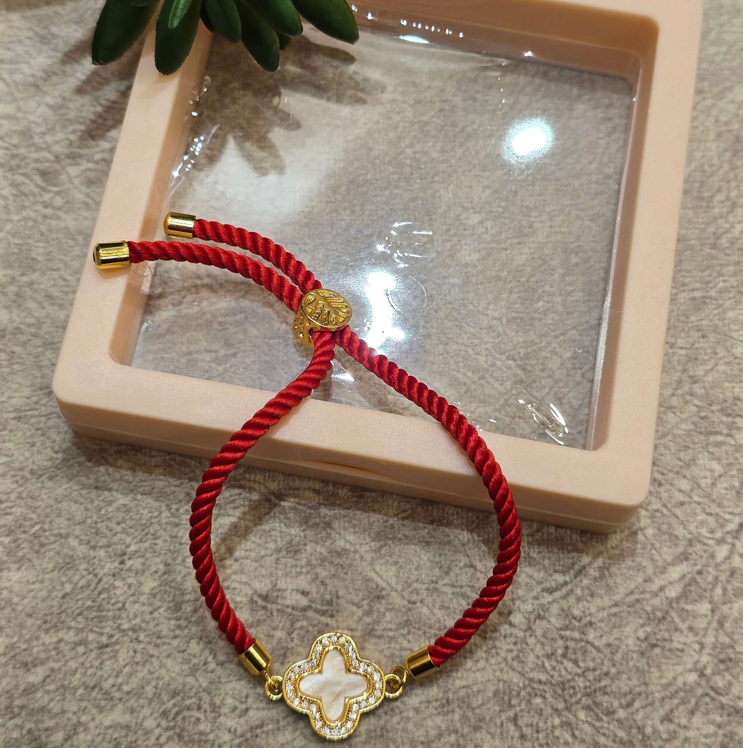 Elegant Clover Bracelet for Women | Adjustable Gold-Tone Bracelet | Bhabhi Rakhi Gift | Raksha Bandhan Bracelet