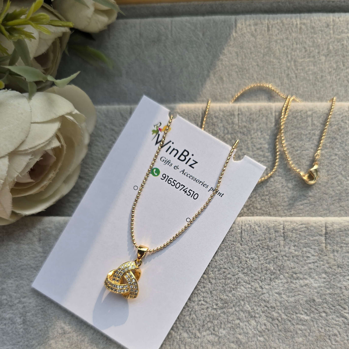 Stone studded Pendant with Chain