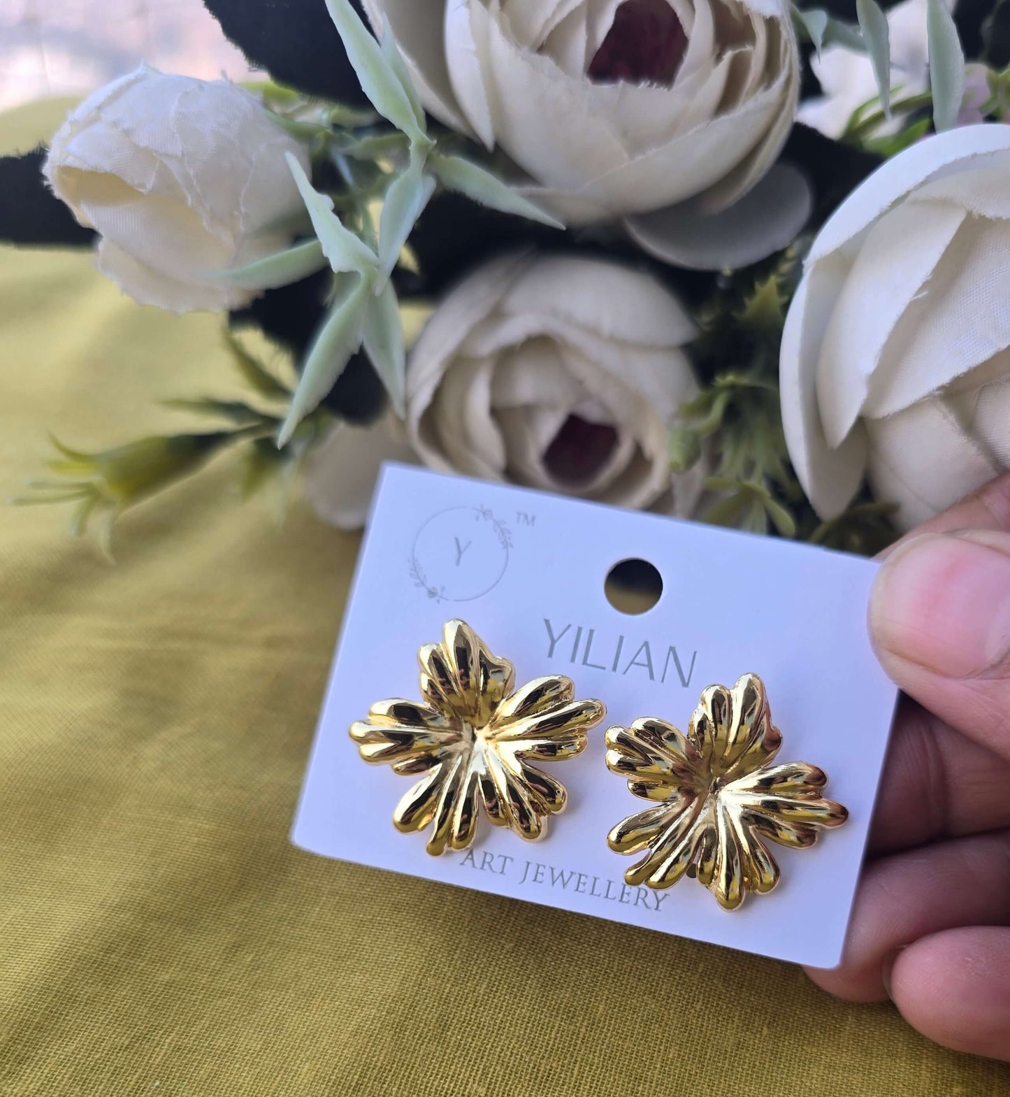 Maple Flower Korean Earrings