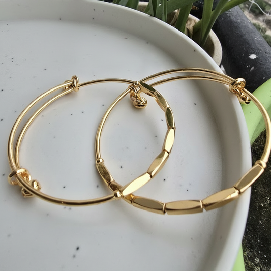 Elegant Gold Finish Adjustable Bangles | Stylish Daily & Party Wear Bangles