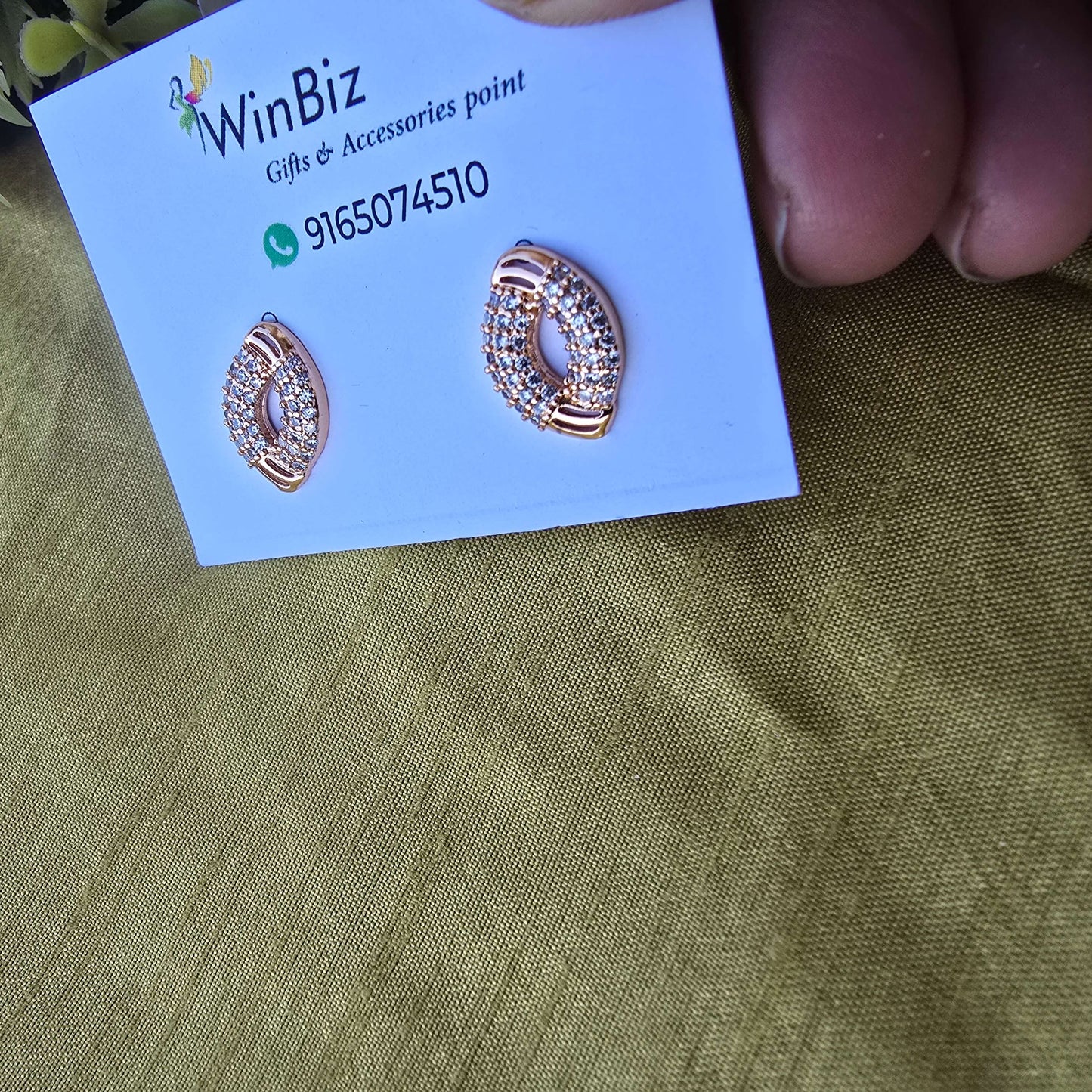 AD studded Rosegold Earrings