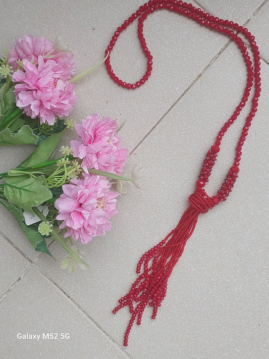 Red Onyx Beads Long Neckpeice