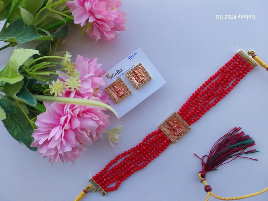 Beautiful Red Choker With Laxhmi ji at the center