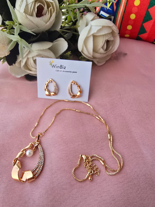 Modern Teardrop Pave Crystal Jewelry Set