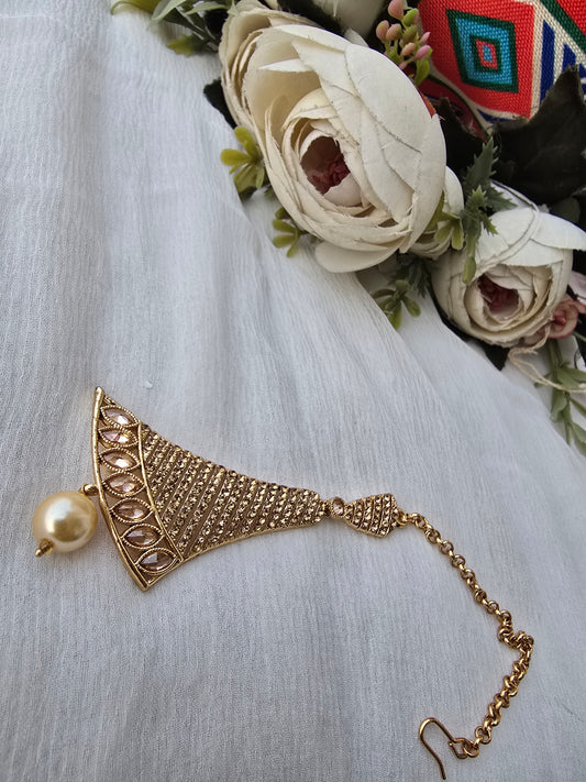 Antique Gold Champagne Stone Tikka