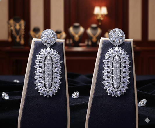 Tiered Rhinestone Statement Earrings