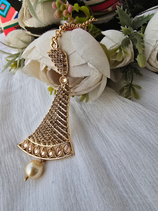 Antique Gold Champagne Stone Tikka