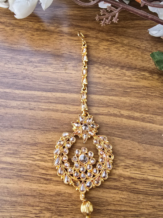 White Kundan Chandbali Tikka