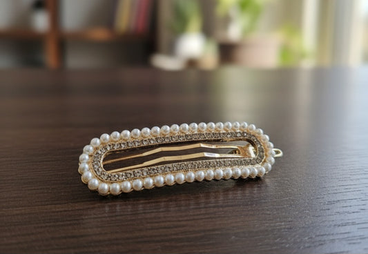 Pearl and Rhinestone Hair Clip