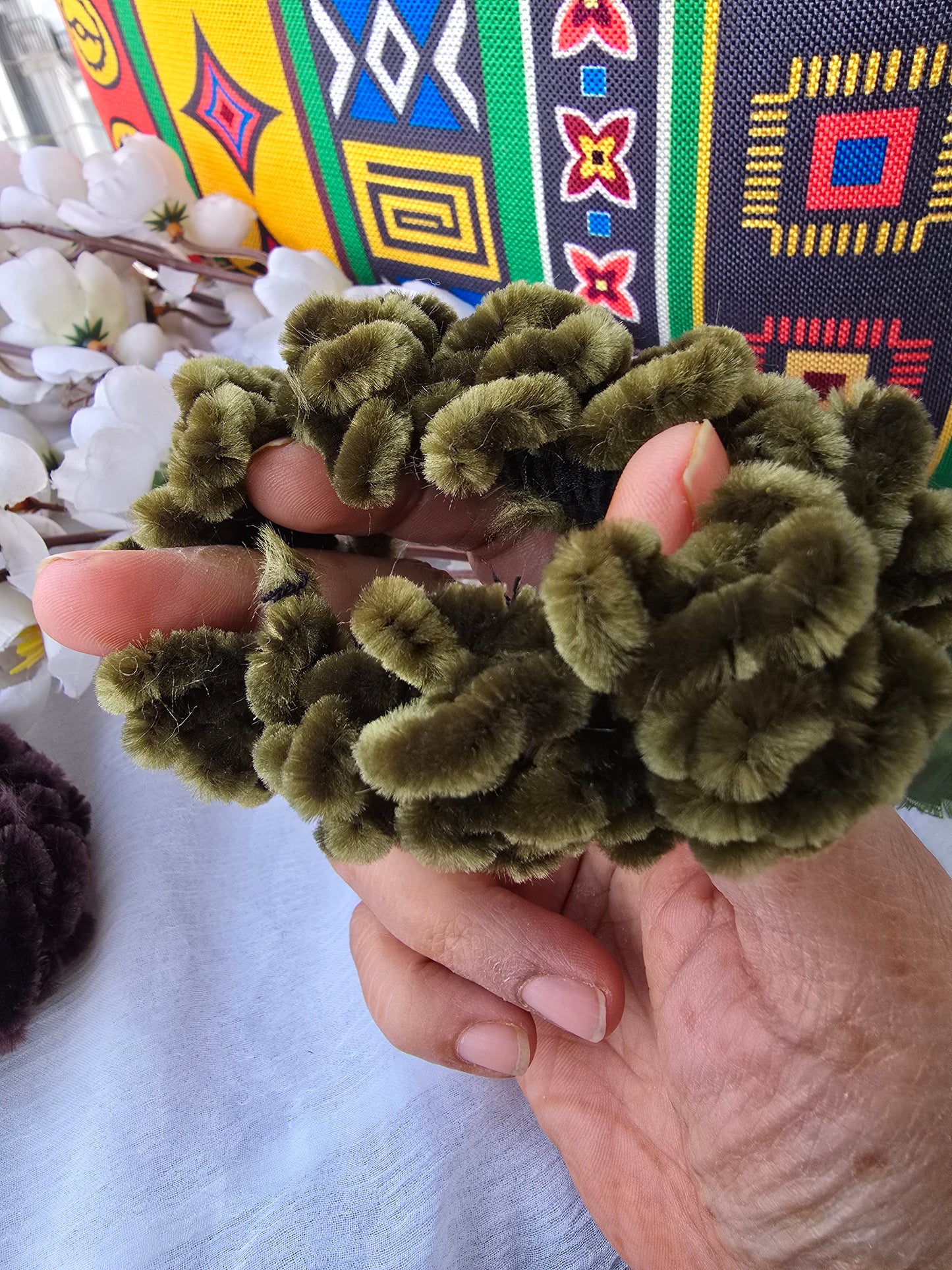 Velvet Puff Ball Hair Ties (set of 2)