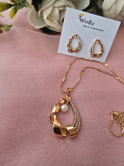 Modern Teardrop Pave Crystal Jewelry Set