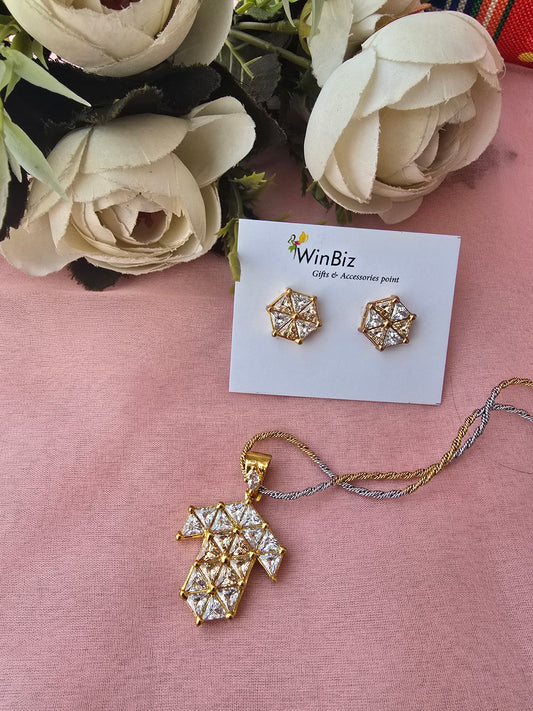 Crystal Arrow Pendant Set