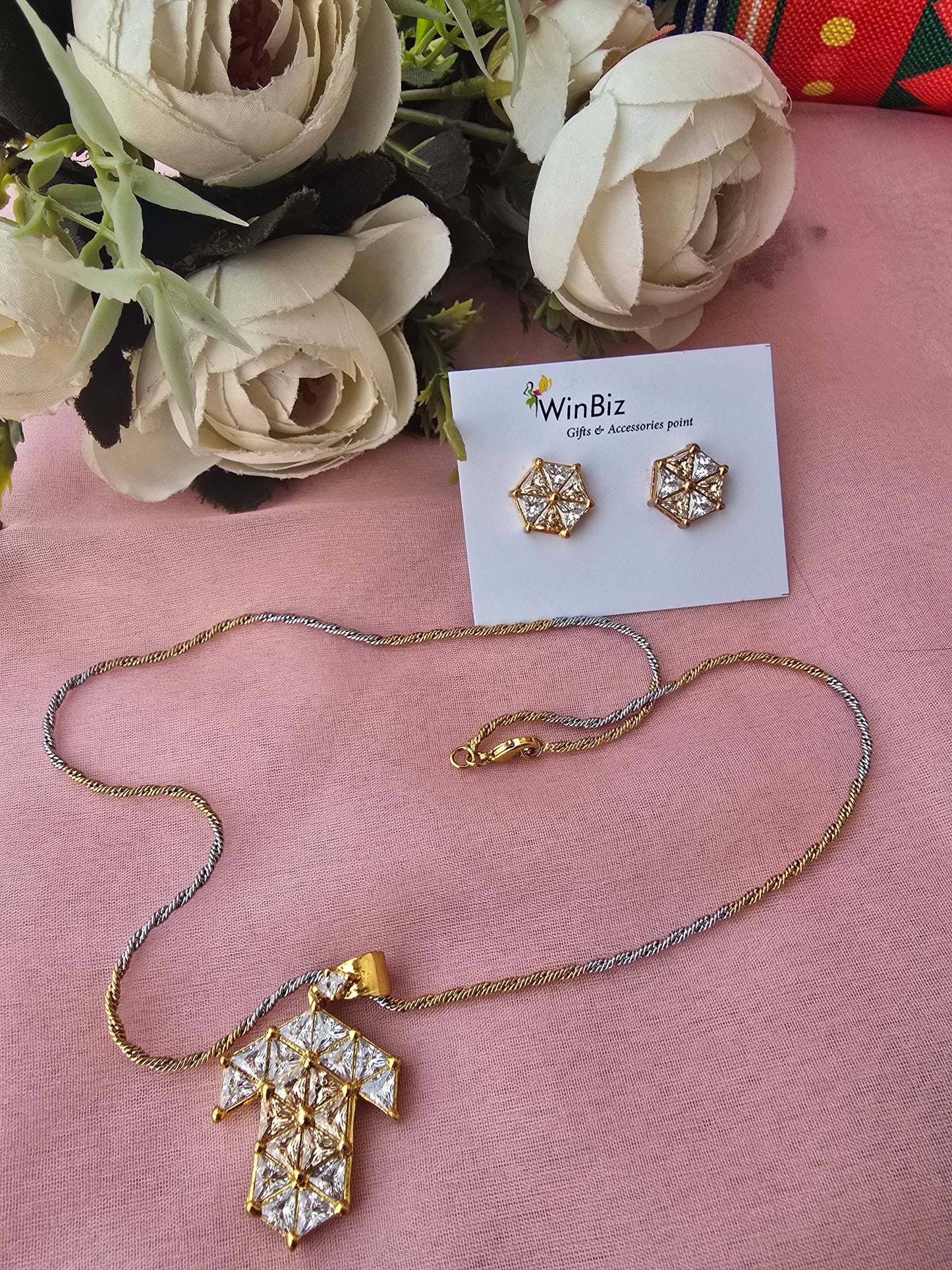 Crystal Arrow Pendant Set