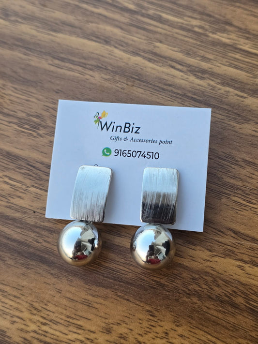 Minimalist Bar and Ball Earrings