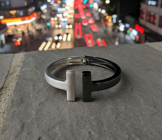 Two-Tone Open Cuff Bracelet