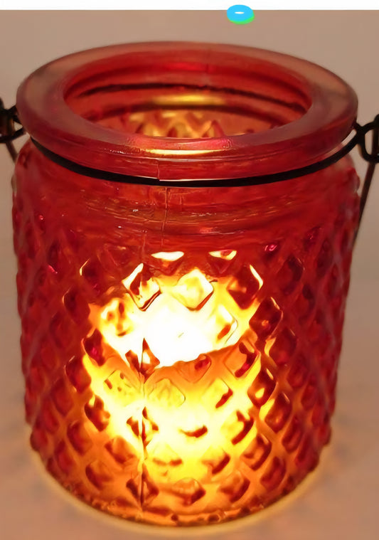 Red Glass Candle/ Volative Holder