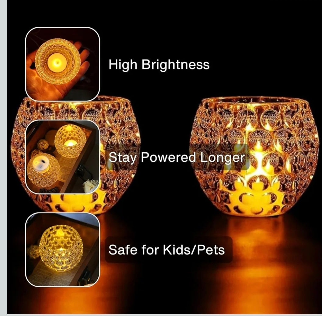 Acrylic Tlight with honeycomb design