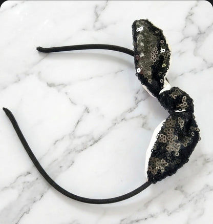 Metal Hairband with Sequin Bow