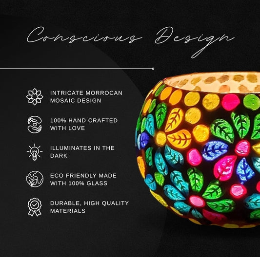 Mosaic Glass Candle Holder