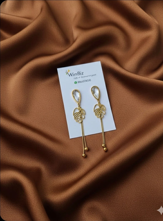 Antitarnish Leaf Drop Earrings