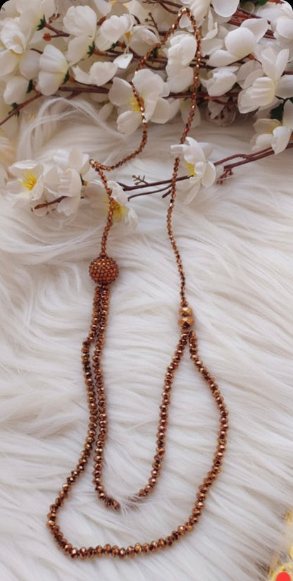 Shimmery Crystal Beaded Long Necklace