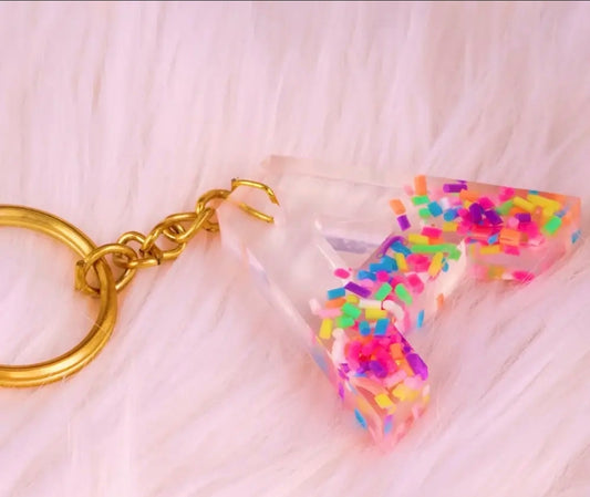 Personalized Alphabet Resin Keychains