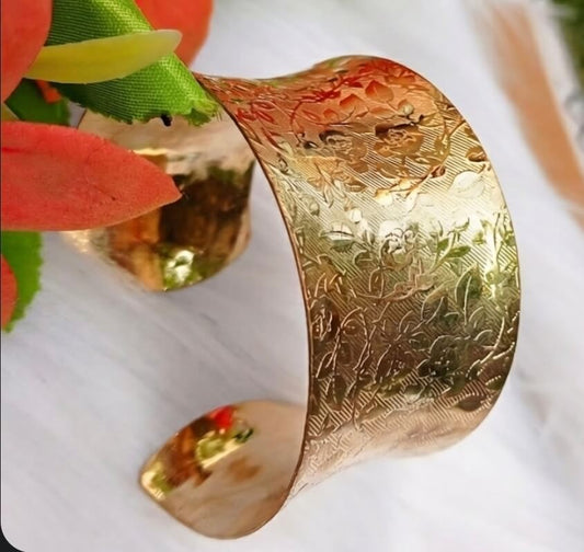 Oxidised Golden Cuff Bracelet