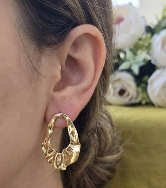 Golden Contemporary Drop Earrings