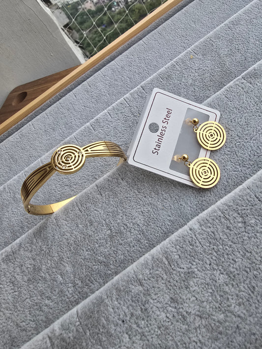 Anti Tarnish Stainless Steel Bracelet earring Combo