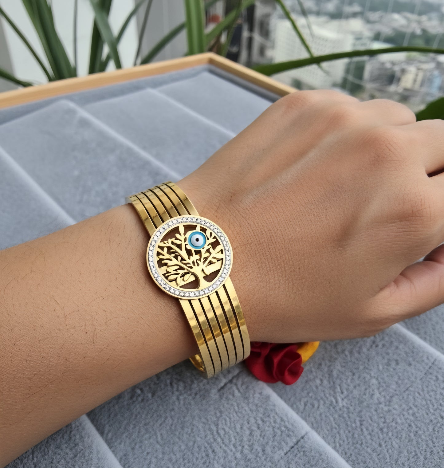 Evil Eye Antitarnish Stainless Steel Bracelet
