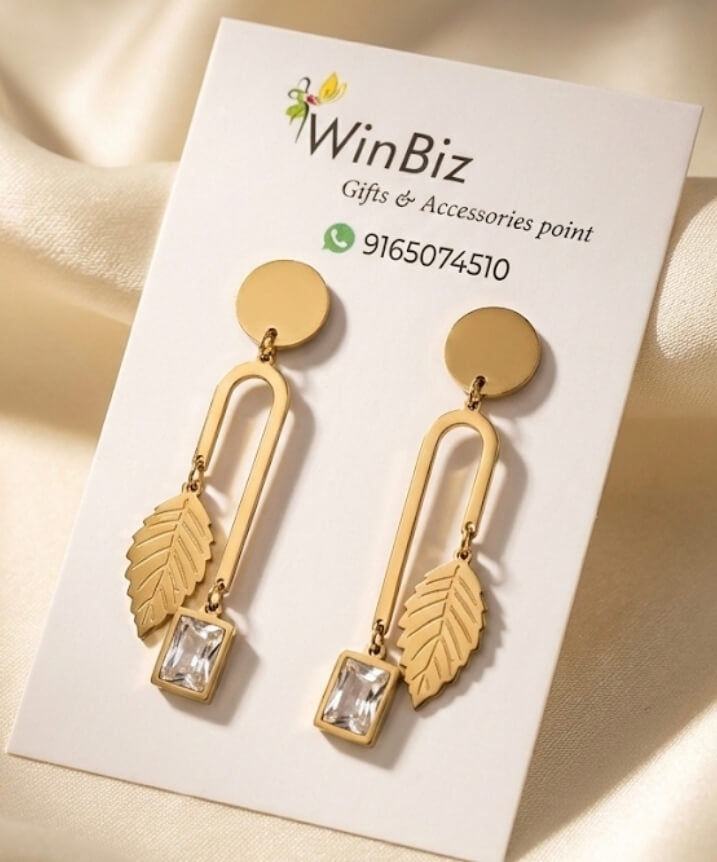 Antitarnish Feather Drop Earrings