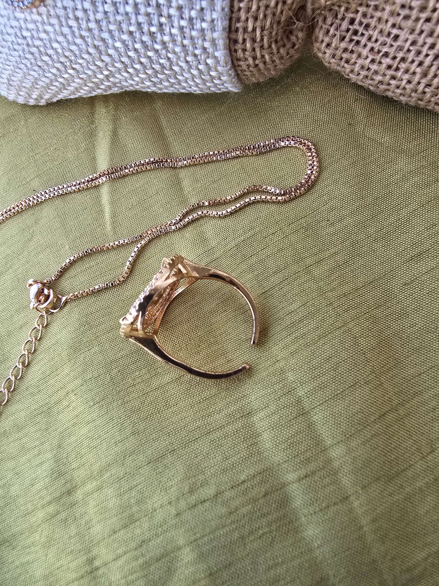 Butterfly Pendant Set with Adjustable Ring