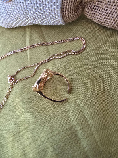 Butterfly Pendant Set with Adjustable Ring