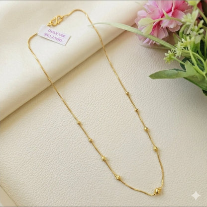 Celestial Gold Bead Anti-Tarnish Chain for Women | Daily Wear Necklace