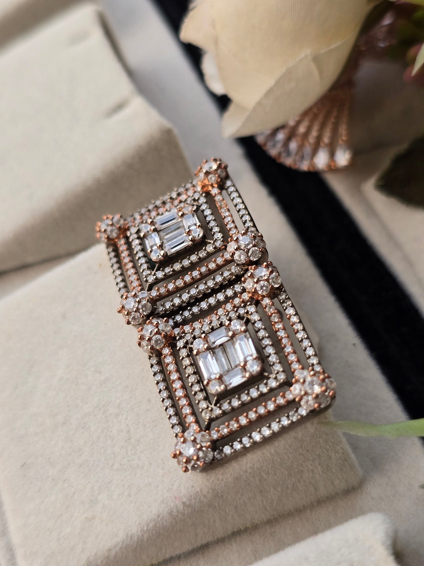 Two Tone Square Studs